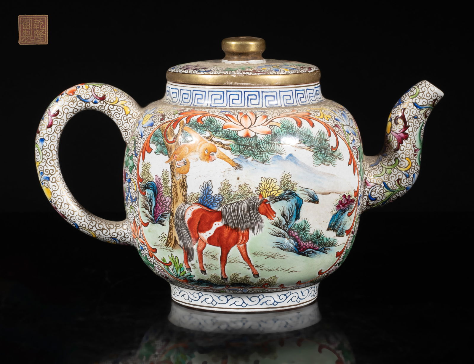Rare Chinese Enameled on Zisha Tea Pot (1 of 14)