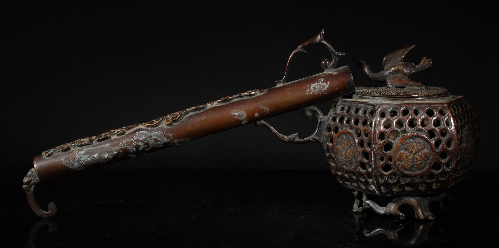 Antique Chinese Bronze Handle Oil Lamp (1 of 13)