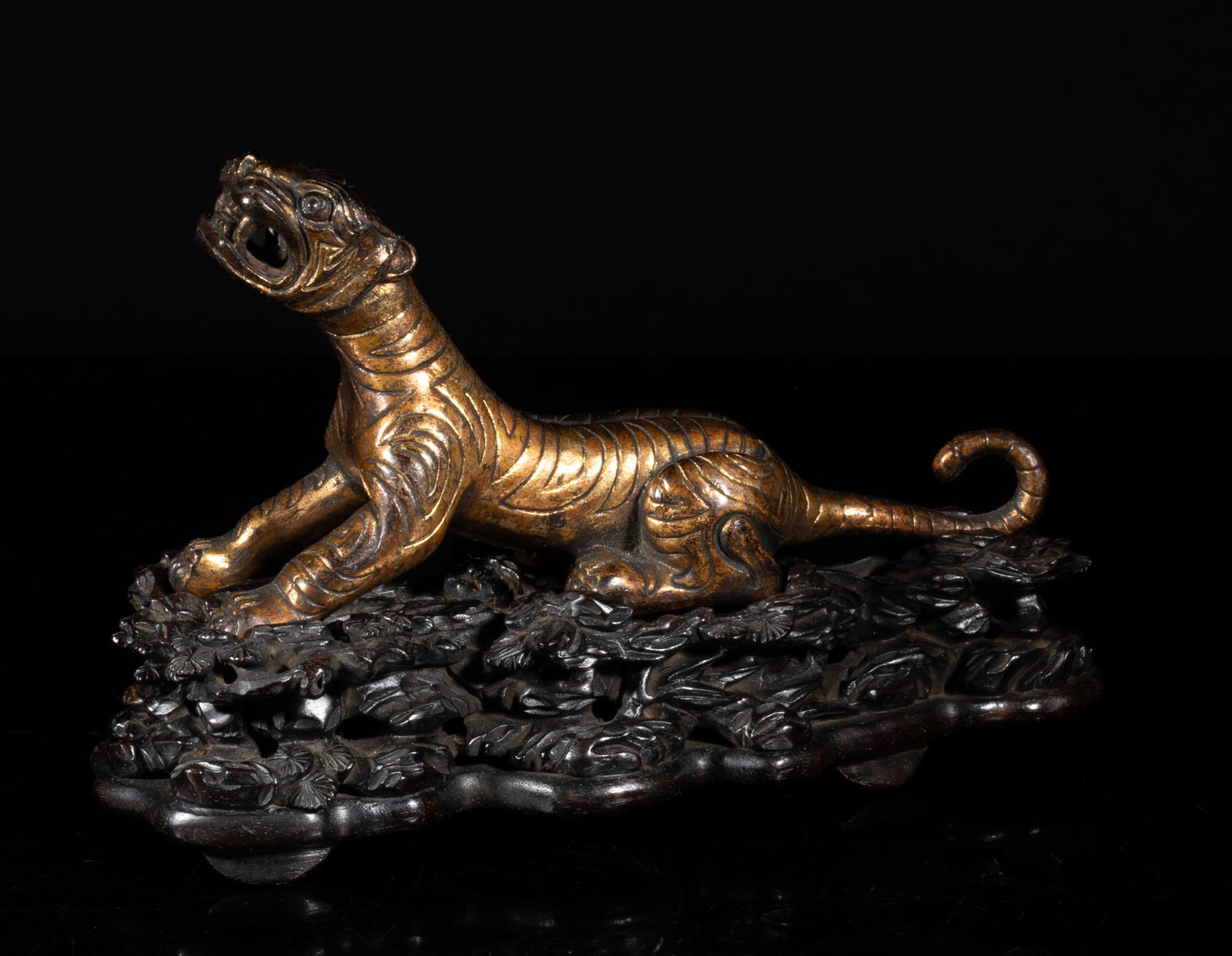 Chinese Gilt Bronze Sculpture on Wood Base (1 of 14)