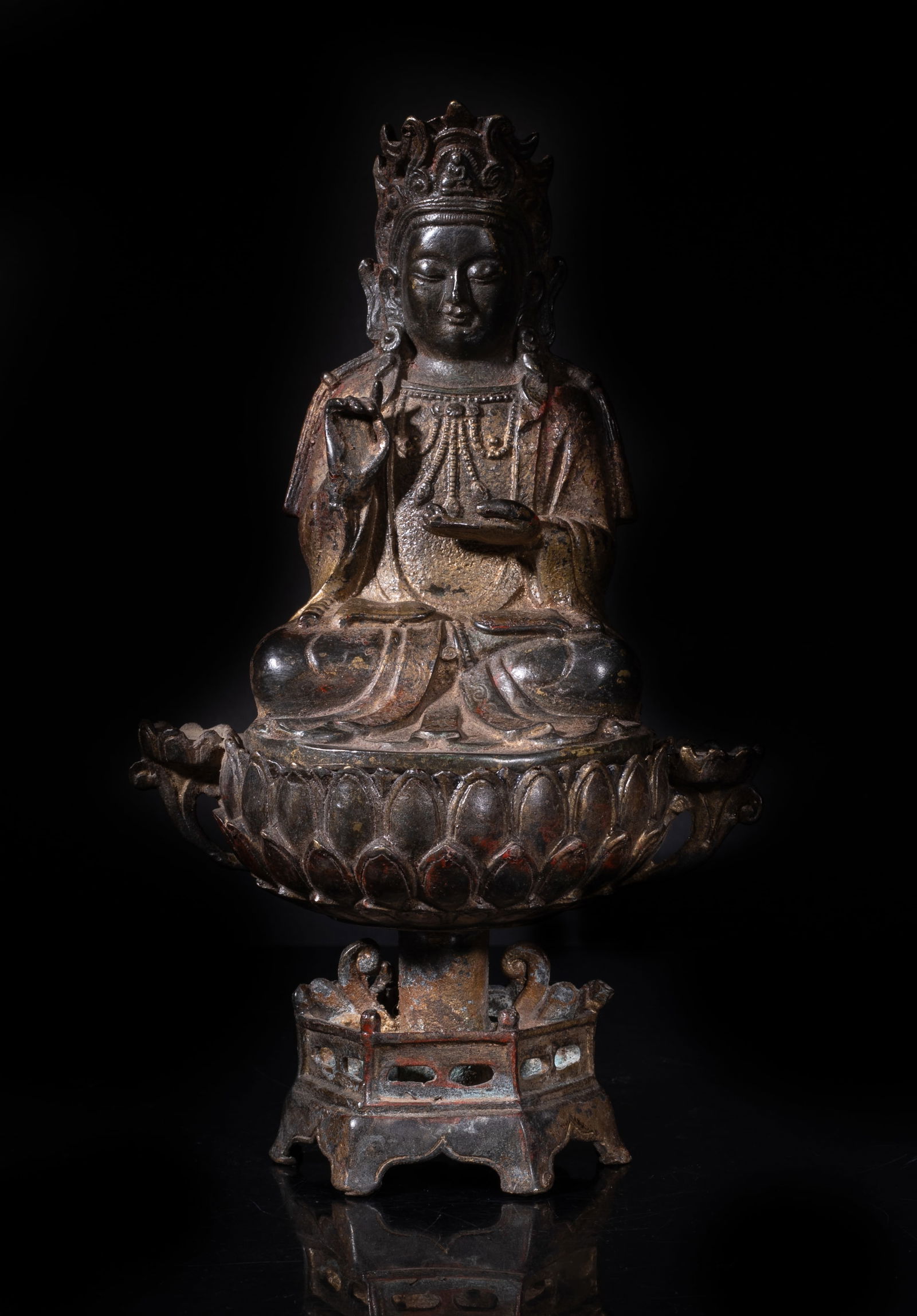 Chinese Painted Bronze Sculpture of Buddha (1 of 13)