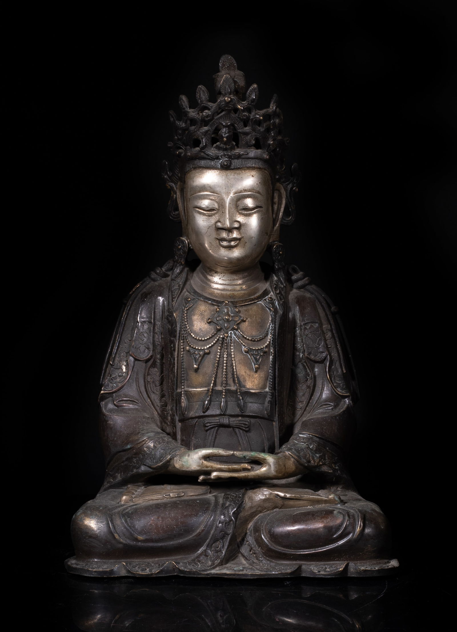 Large Chinese Silver Plated Sculpture of Buddha (1 of 16)
