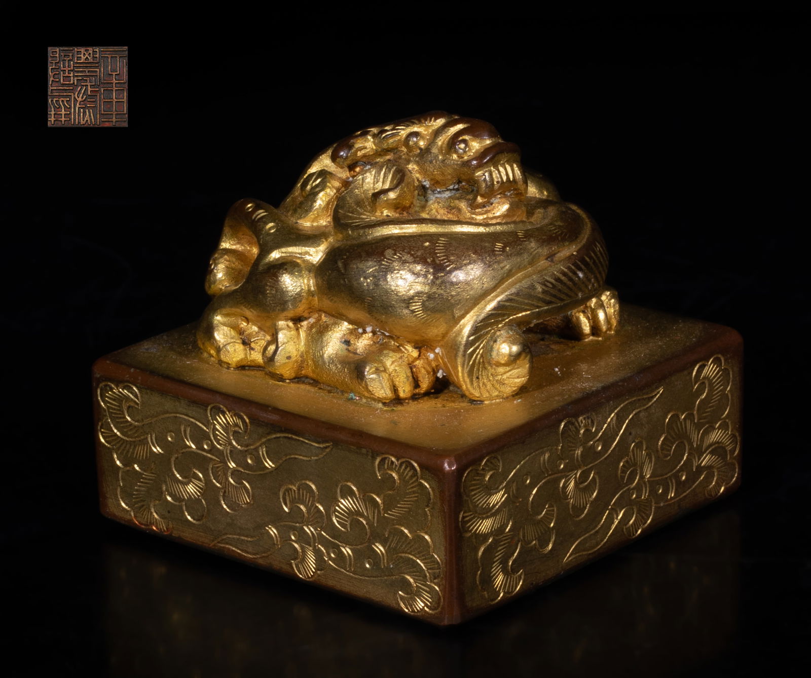 Chinese Gilt Bronze Sculpture of Seal (1 of 12)