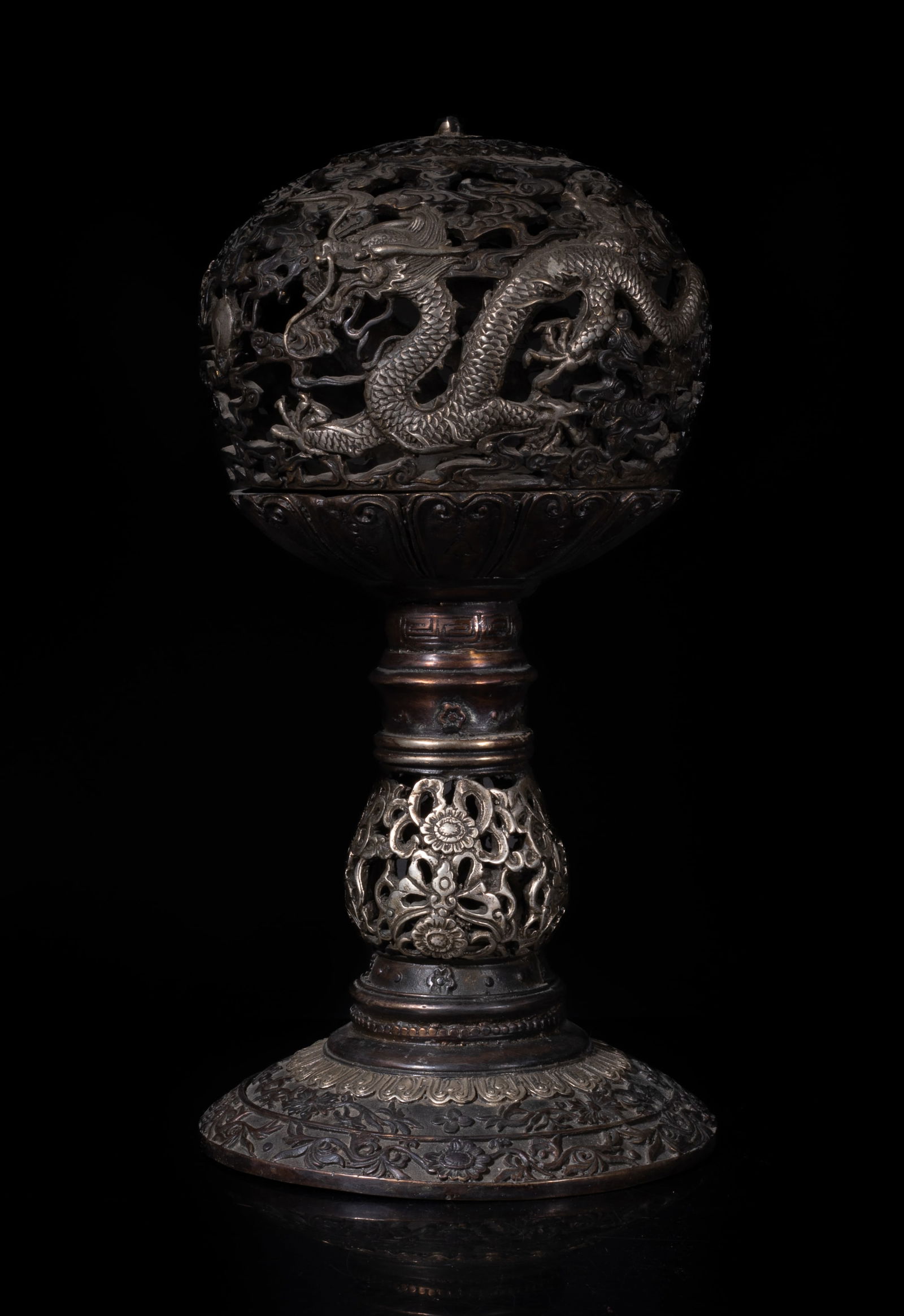 Sepcial Form Chinese Silver Plated Large Censer (1 of 11)