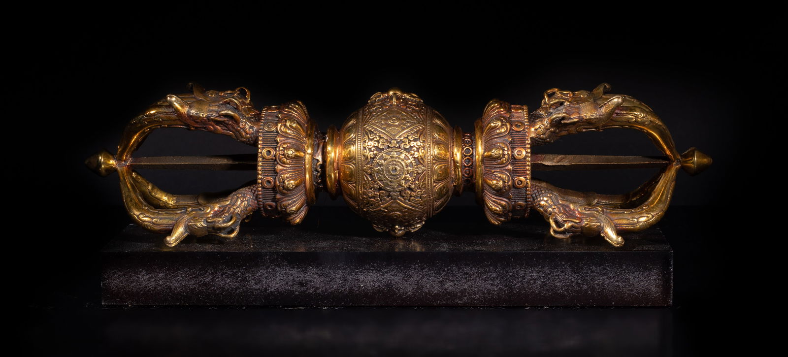 Long Chinese Sino-Tibetan Gilt Bronze Sculpture (1 of 9)