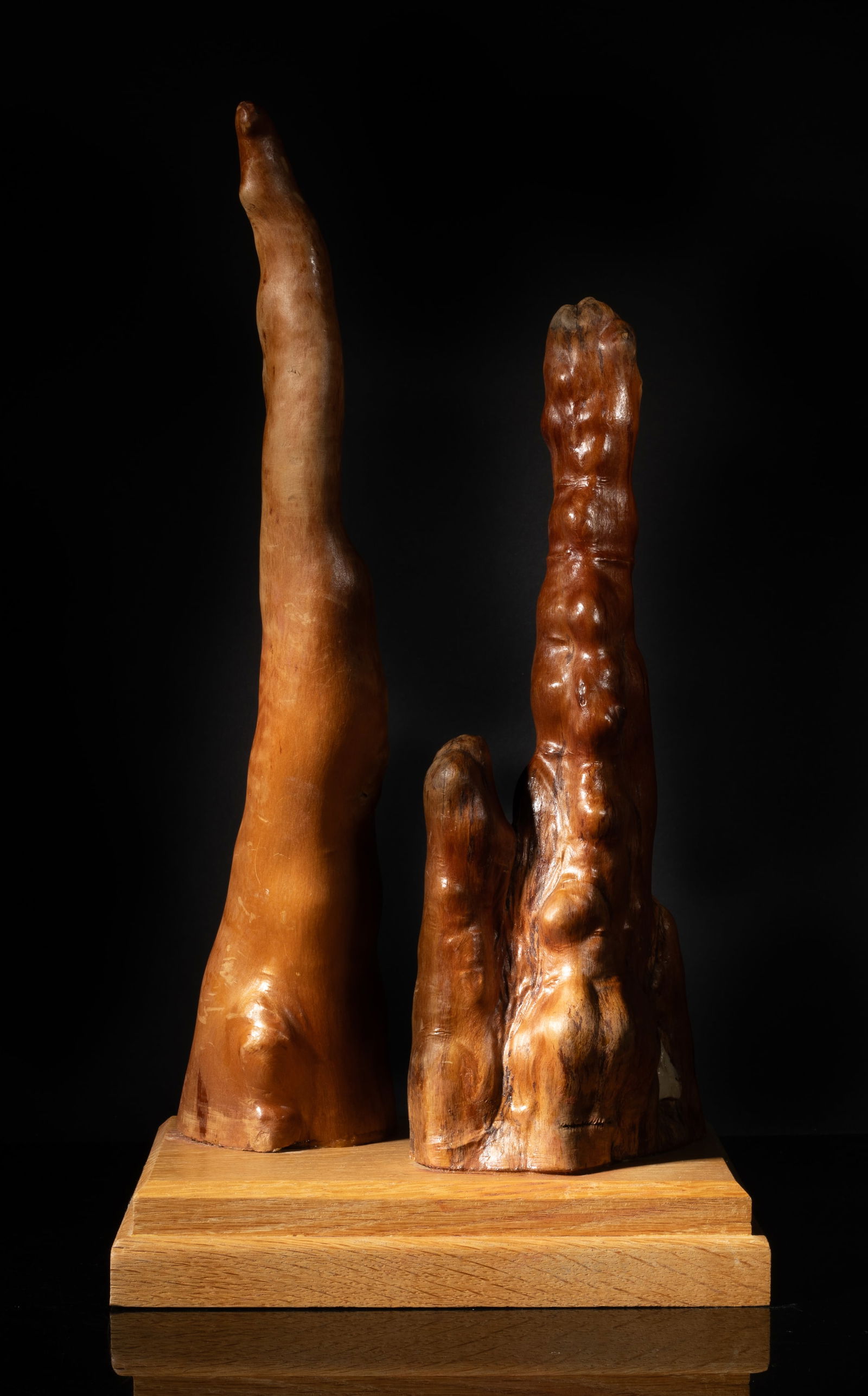 Vintage Root Wood Mountain Sculpture: Special vintage room decor root wood sculpture. Approx. 17.2*9.2*6.2 inch (w/ base).