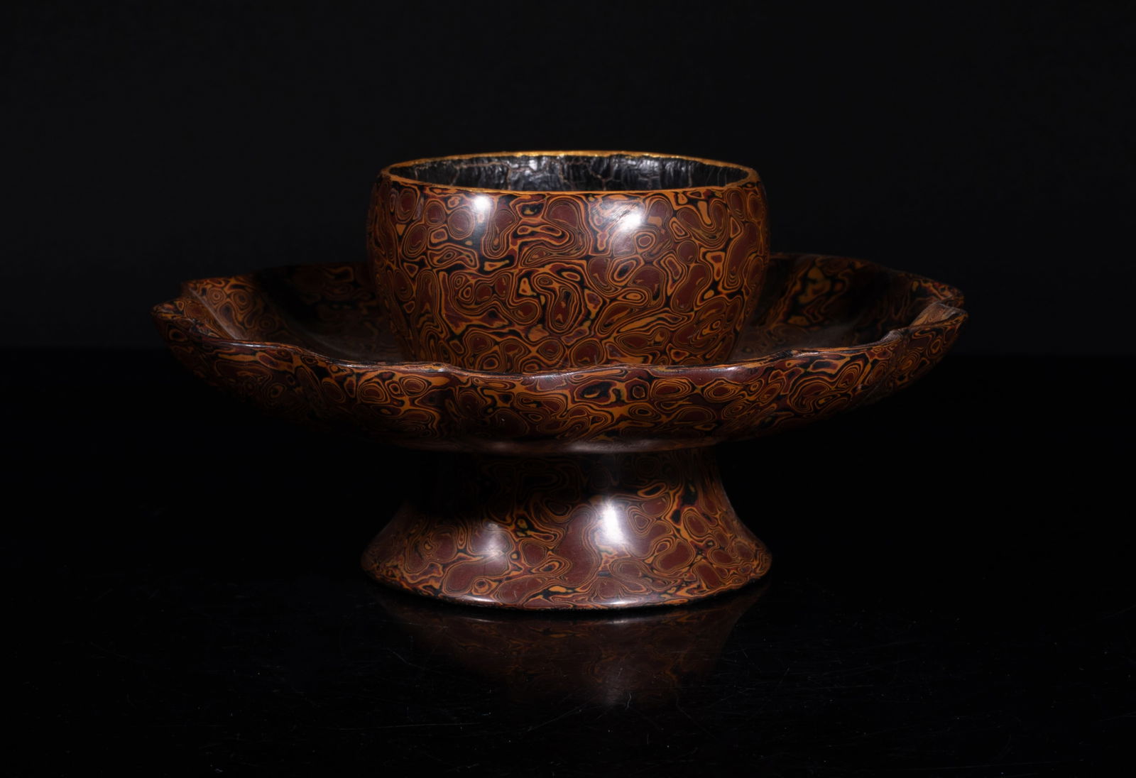 Estate Chinese Lacquer Tea Cup Base (1 of 11)