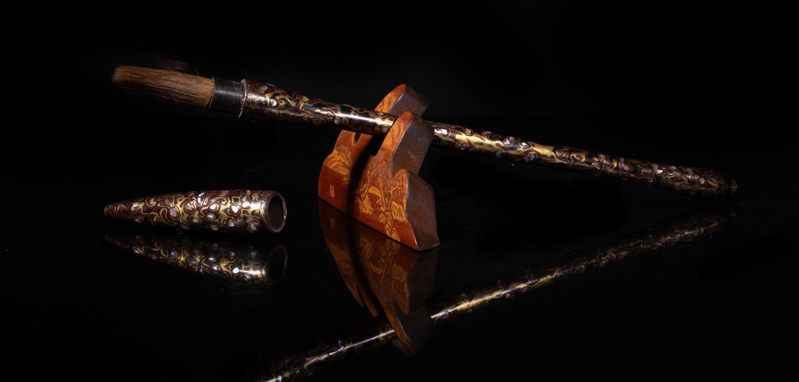 Chinese Lacquer Brush Pen w/ Bamboo Stand (1 of 16)