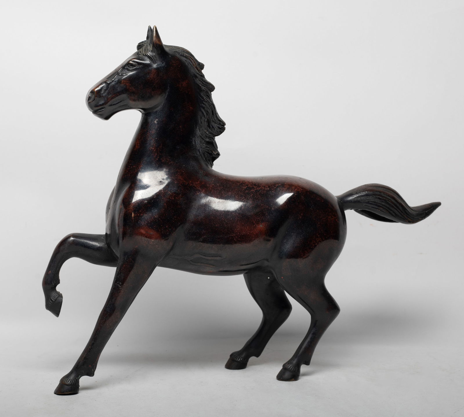 Estate Asian Painted Metal Sculpture of Horse (1 of 14)