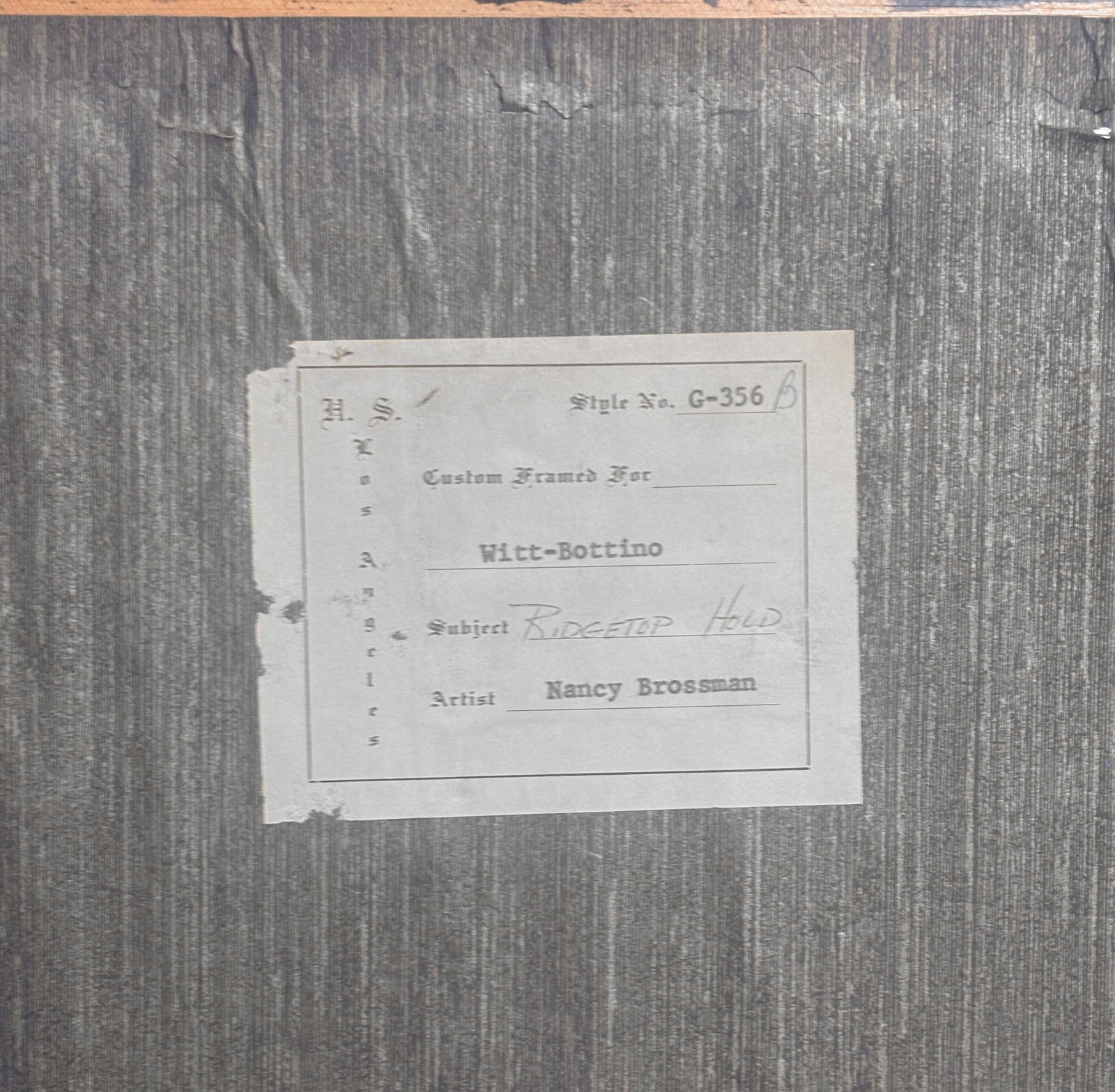 Nancy Brossman: Ridgetep Held 38/350 - 8