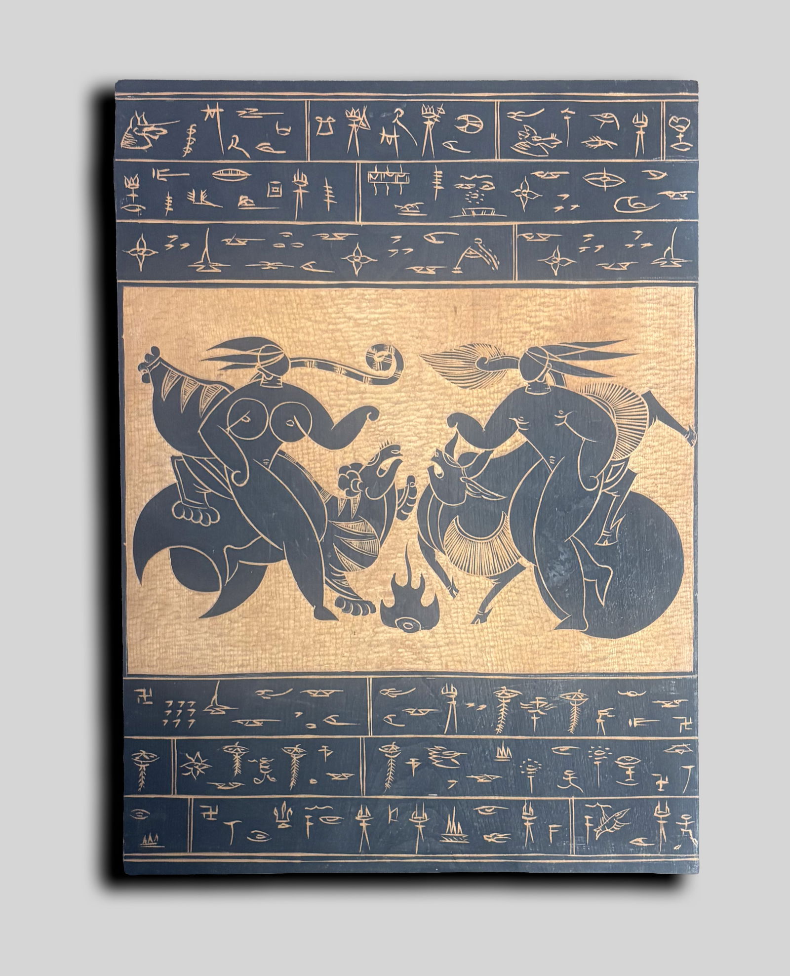 Southern China Naxi Wood Carved Plaque (1 of 8)