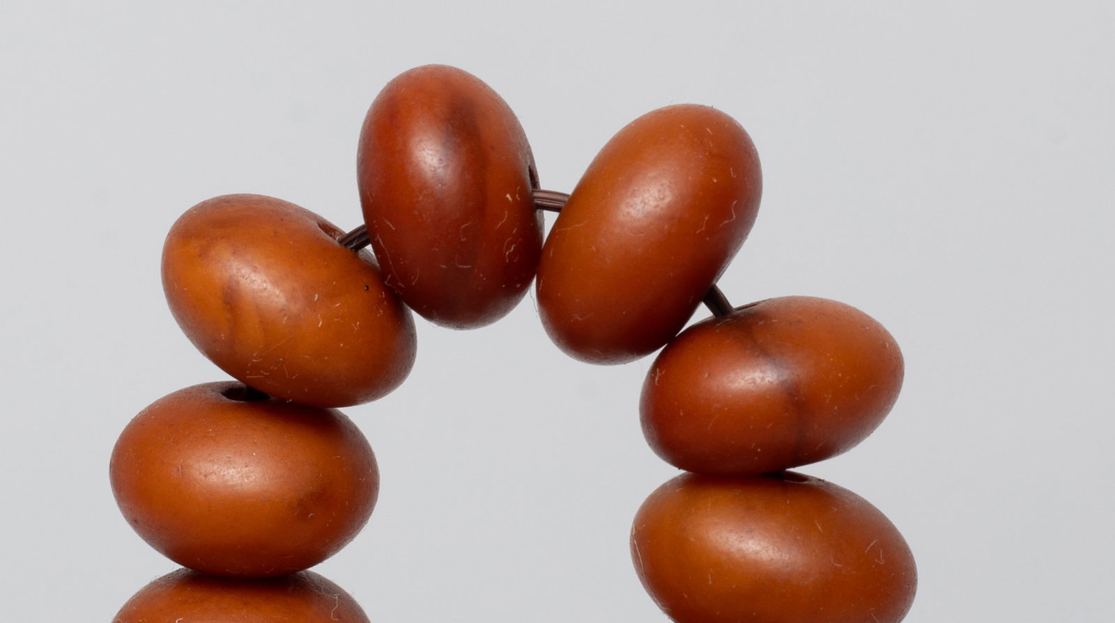 Two Chinese Export Amber Prayer Bead Bracelets - 5