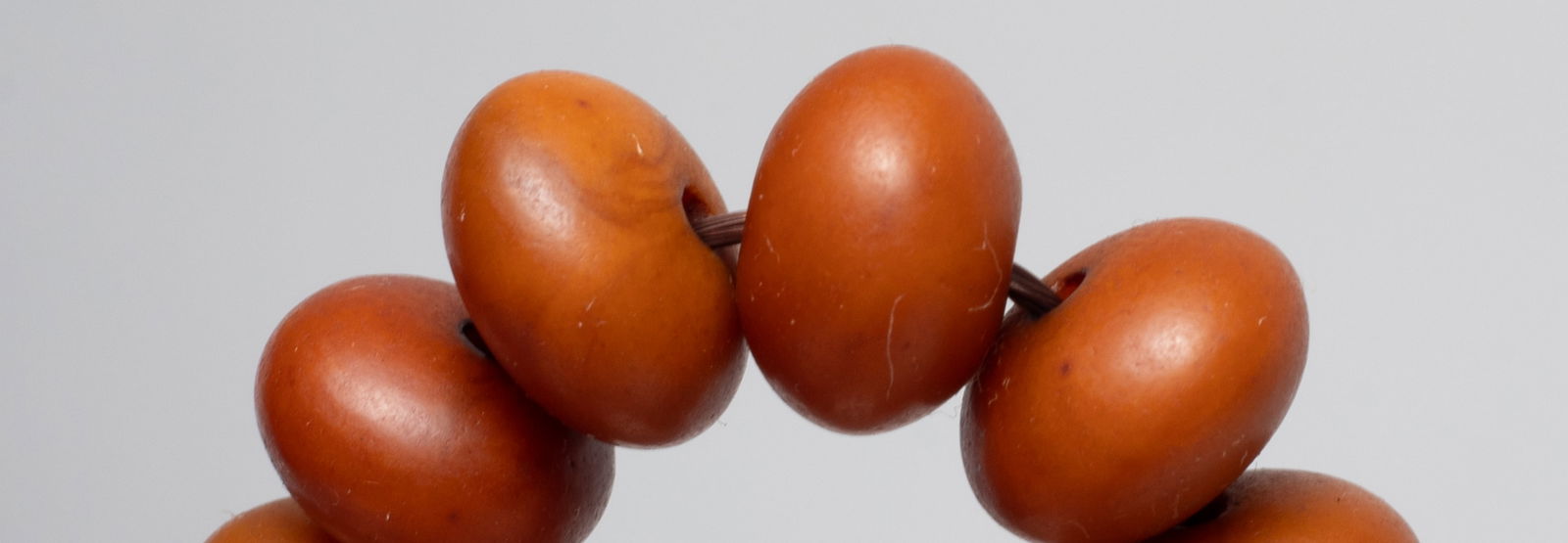 Two Chinese Export Amber Prayer Bead Bracelets - 8