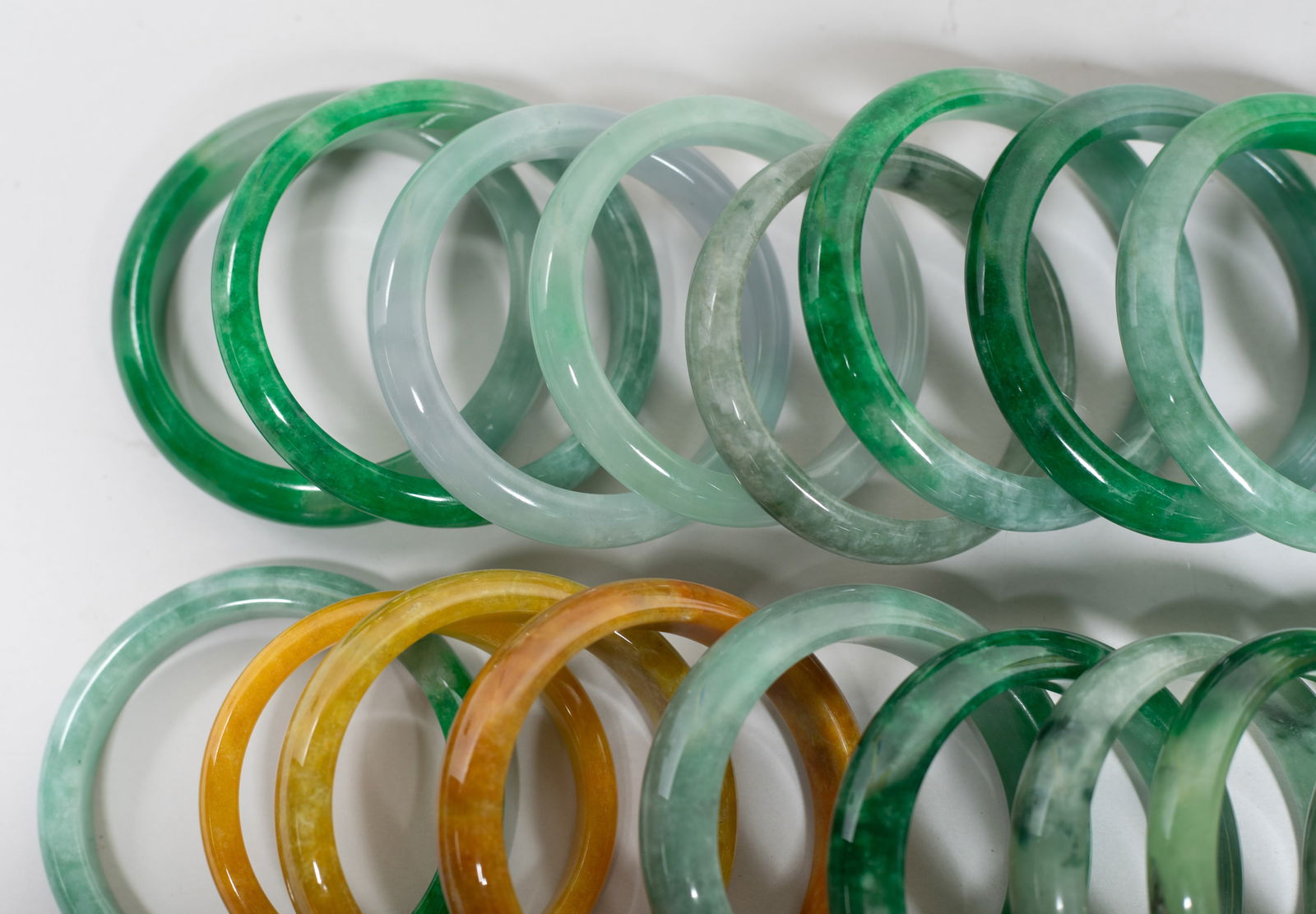 Estate Large Set Chinese Export Bangles - 4