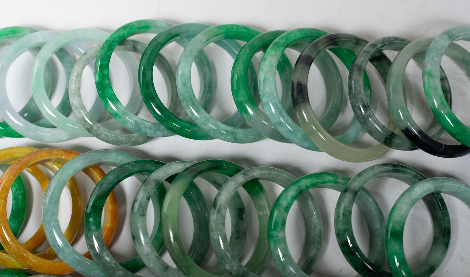 Estate Large Set Chinese Export Bangles - 5