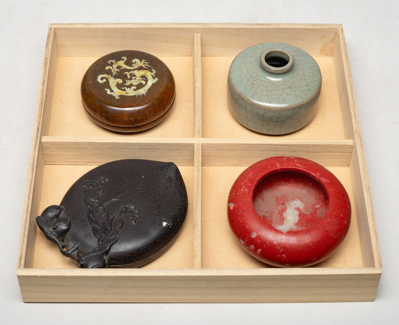Rare Chinese Stone, Porcelain Writing Sets (1 of 10)