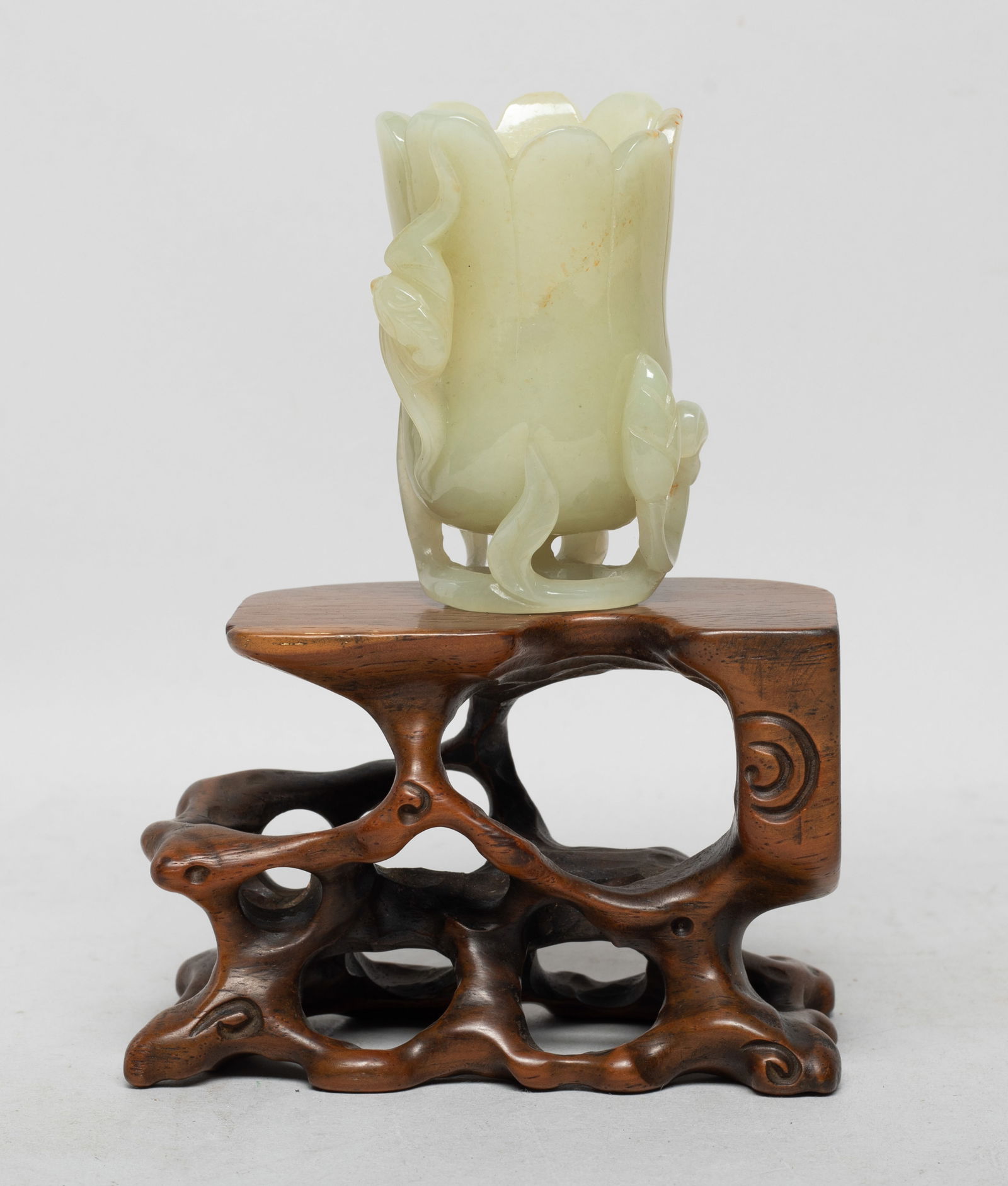 Estate Chinese Jade Vase w/ Wood Base (1 of 12)