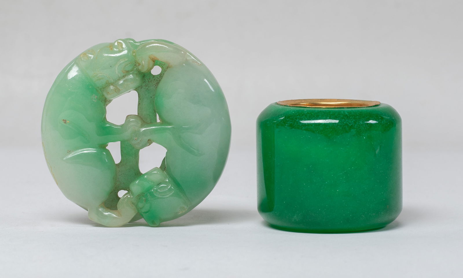 Estate Chinese Jade Like Ring & Pendant (1 of 9)