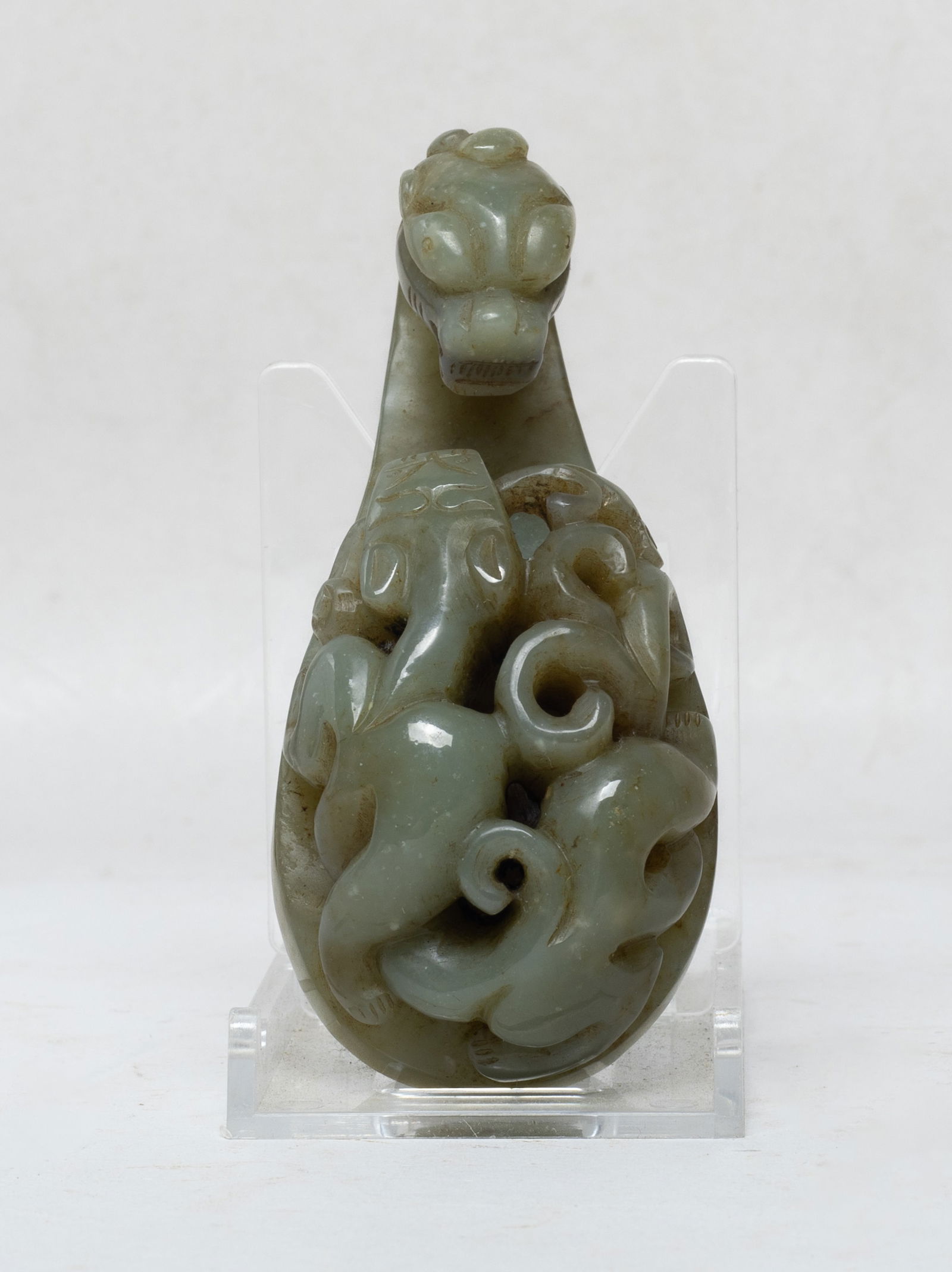 Large Chinese Jade Carved Belt Buckle (1 of 12)