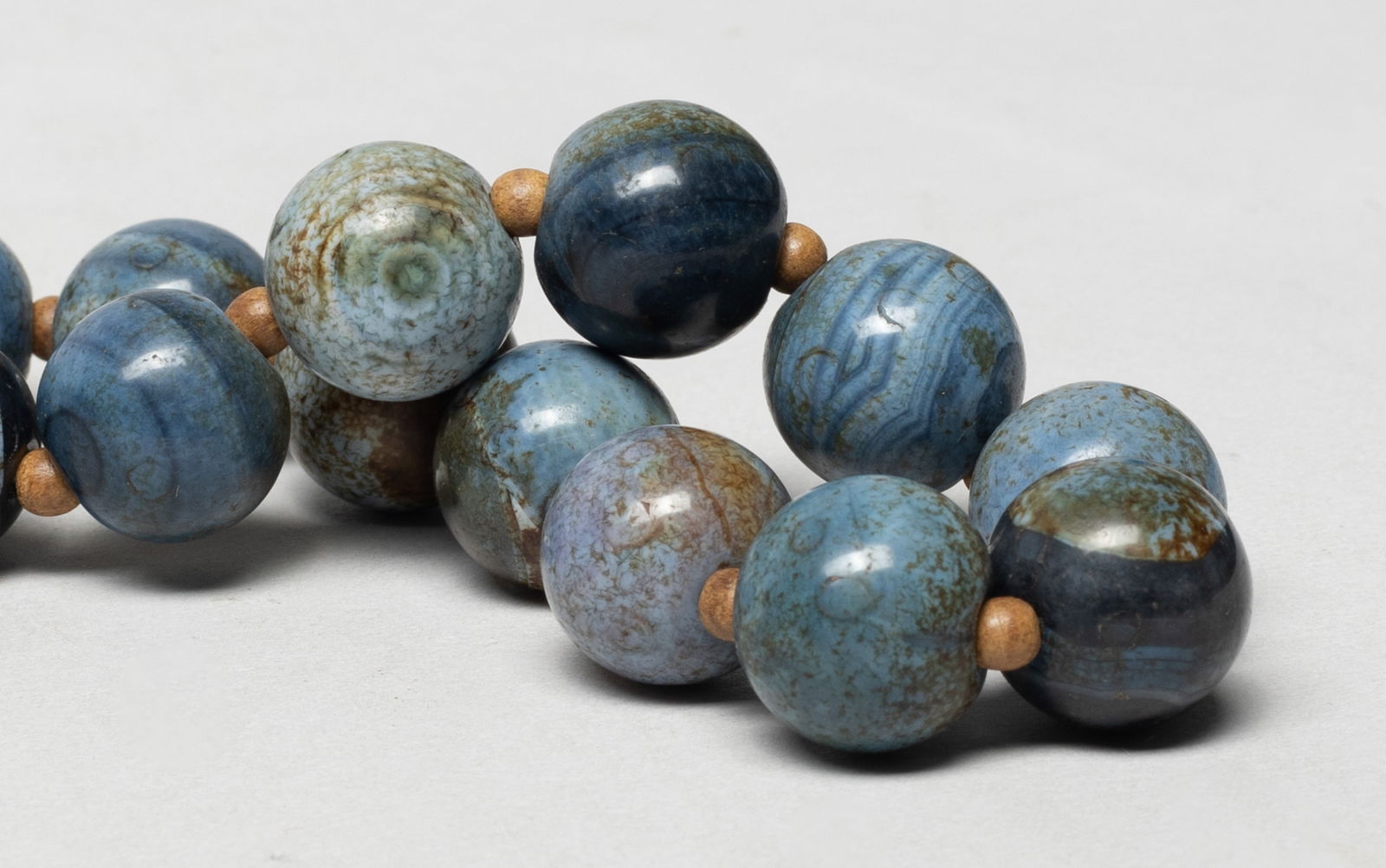 Chinese Agate, Jade Prayer Beads - 15