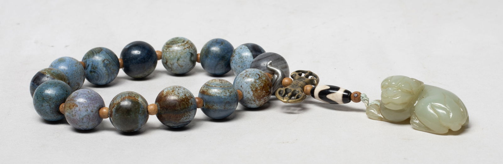 Chinese Agate, Jade Prayer Beads - 3