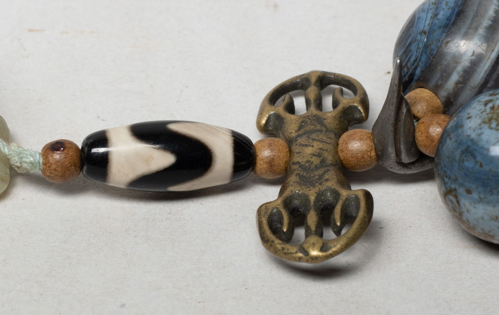 Chinese Agate, Jade Prayer Beads - 9