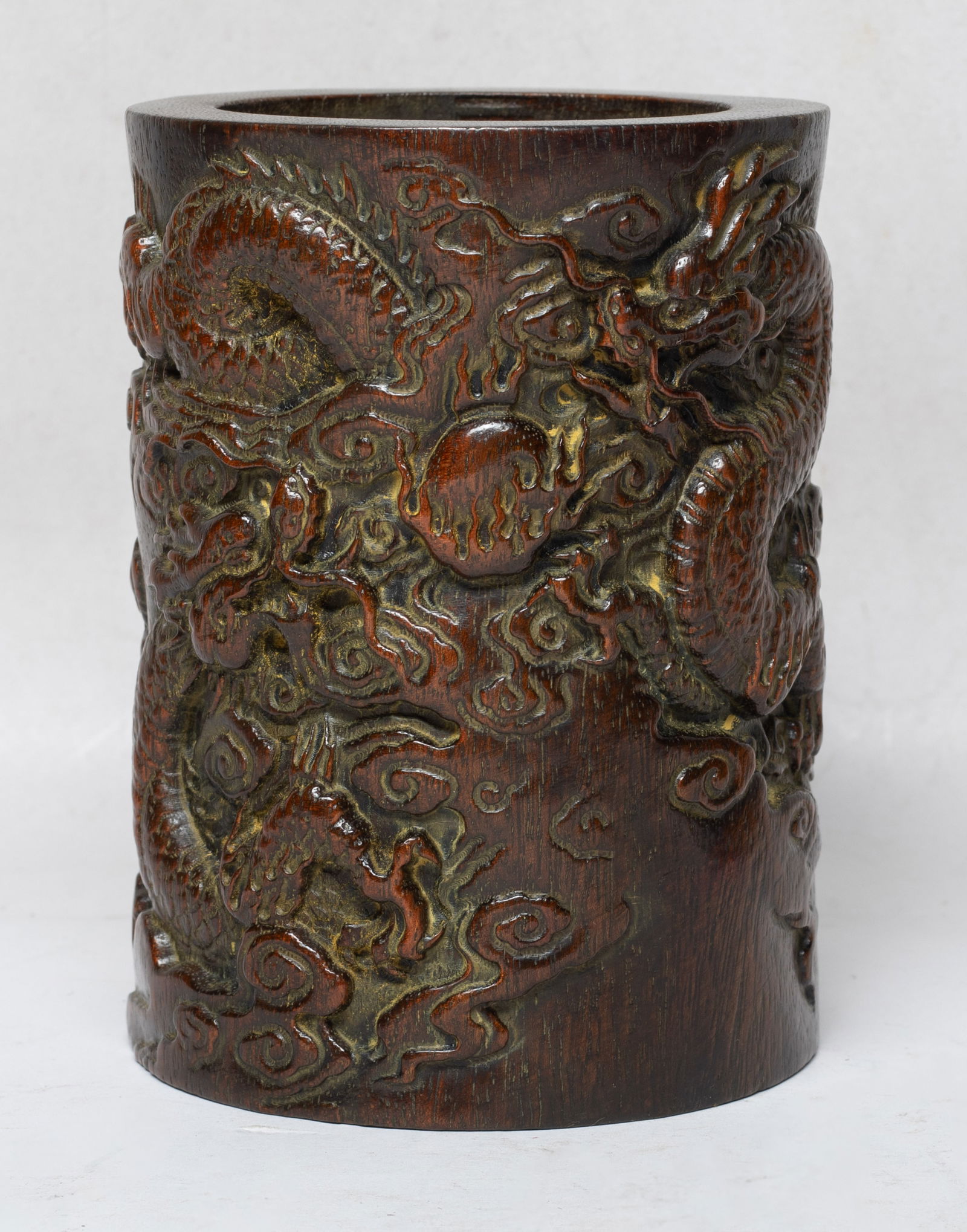 Chinese Export Agarwood Carved Brush Pot (1 of 12)