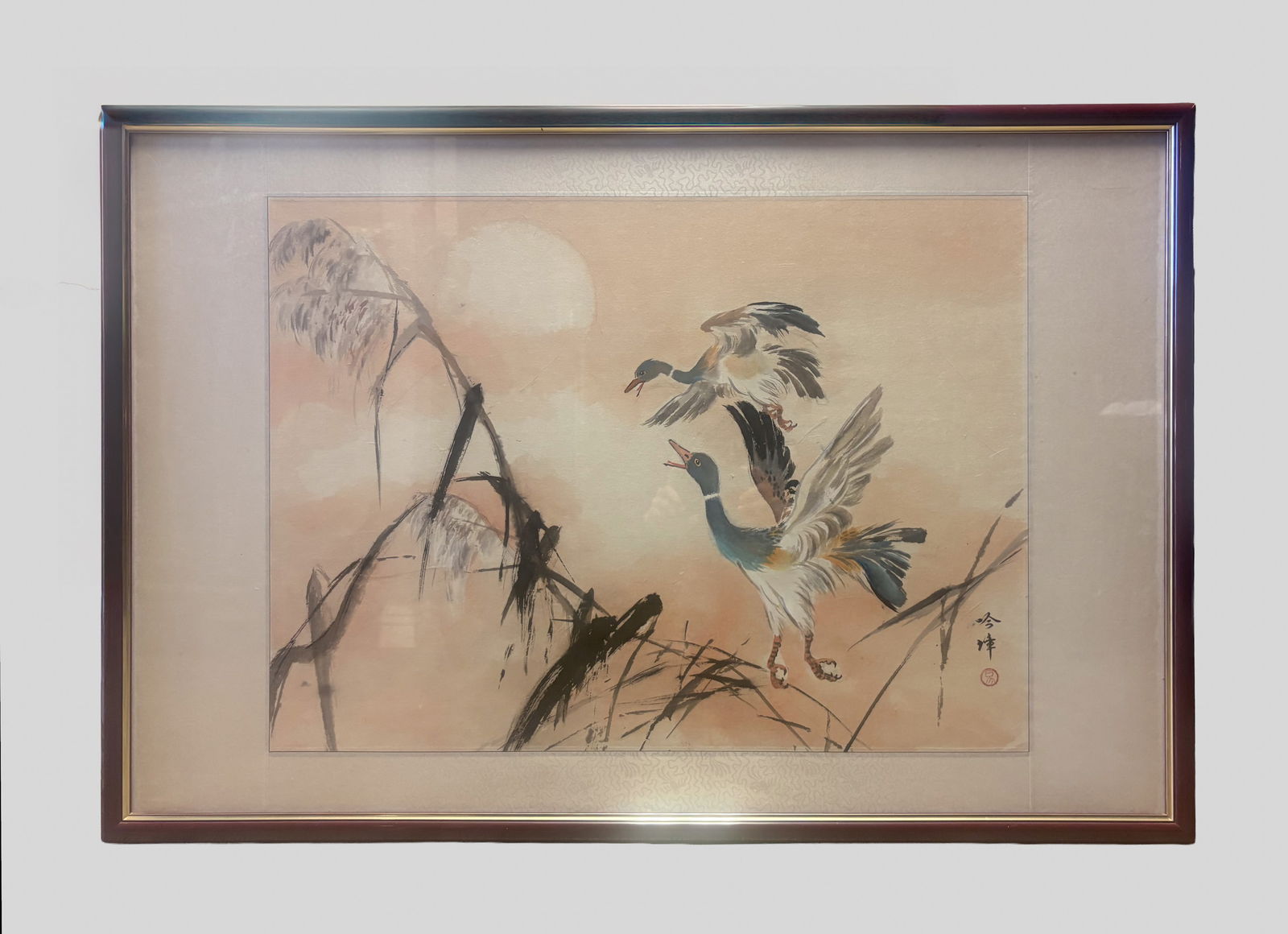 Vintage Large Chinese Water Color Painting (1 of 6)