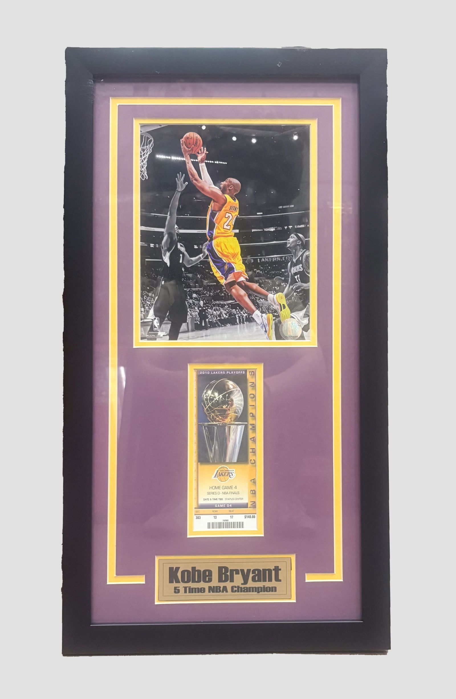 Wall Hanging Kobe Bryant NBA Decor: Designed wall hanging decor of NBA player Kobe Bryant. Approx. 26*14 inch (frame size).