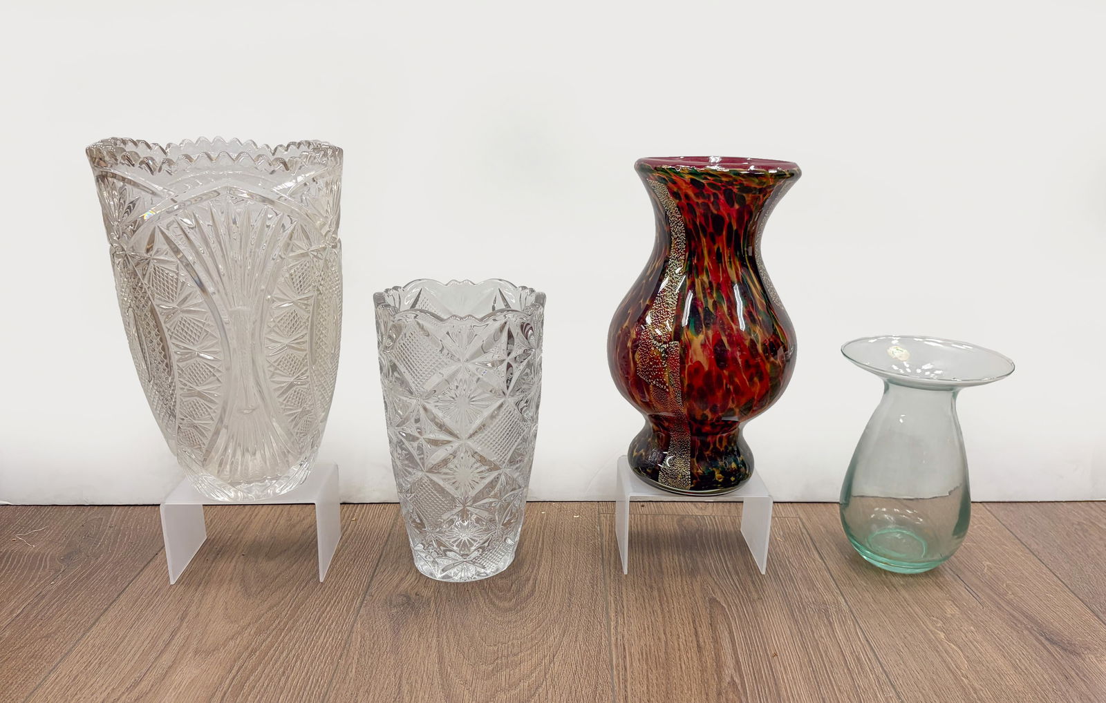 Vintage Mid-century Art Glass Vases: Set of four vintage art glass vases. Approx. 10.5*7 inch (largest).