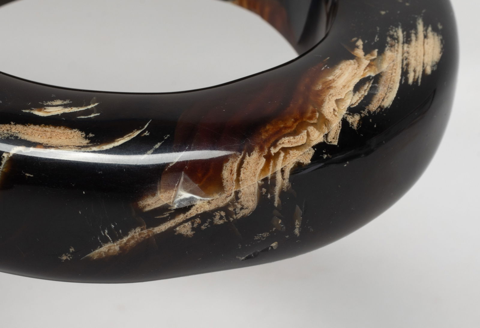 Estate Chunk Root Amber Bangle - 4