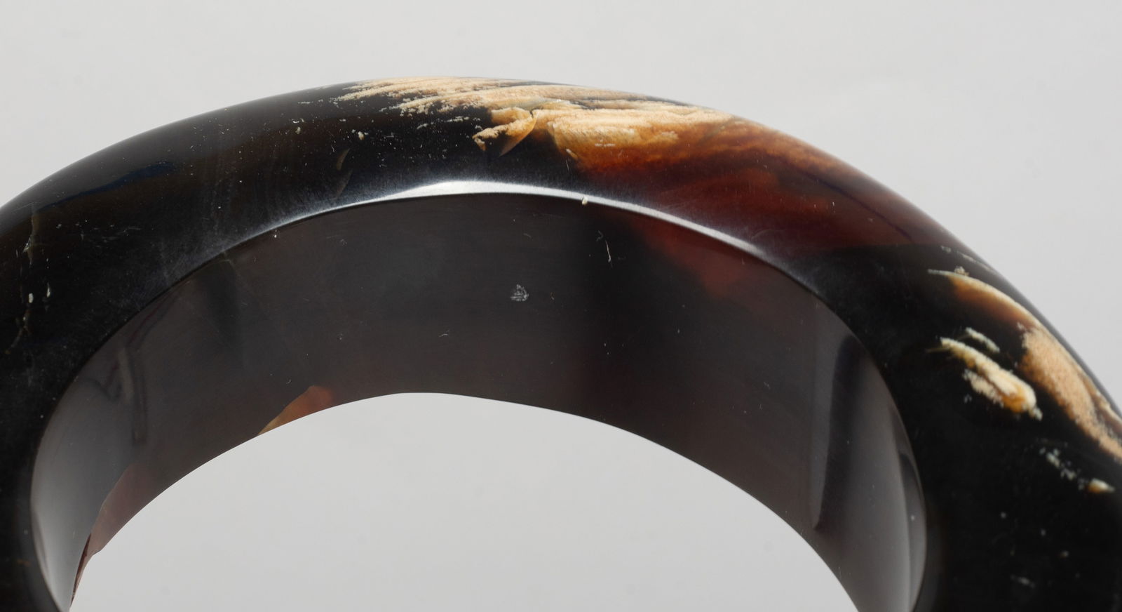Estate Chunk Root Amber Bangle - 8