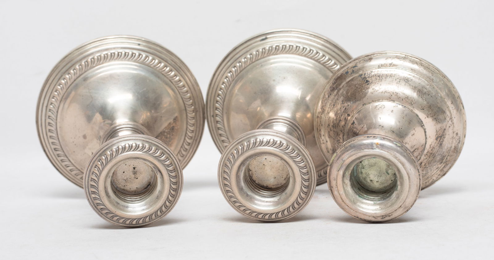 Set Sterling Silver Candlesticks - 4