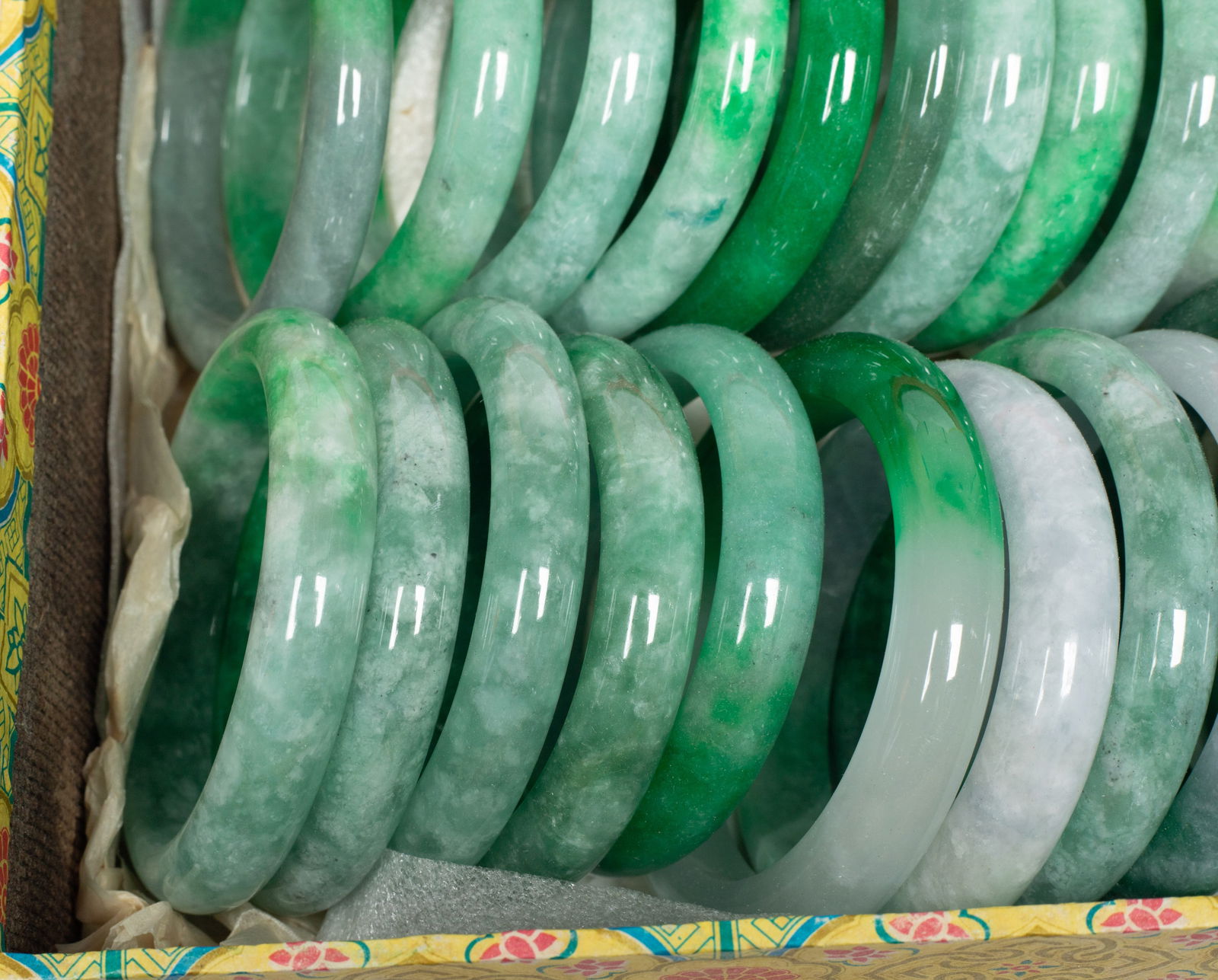 Estate Large Set Chinese Export Bangles - 6