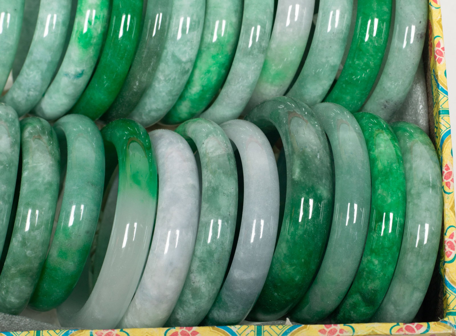 Estate Large Set Chinese Export Bangles - 7