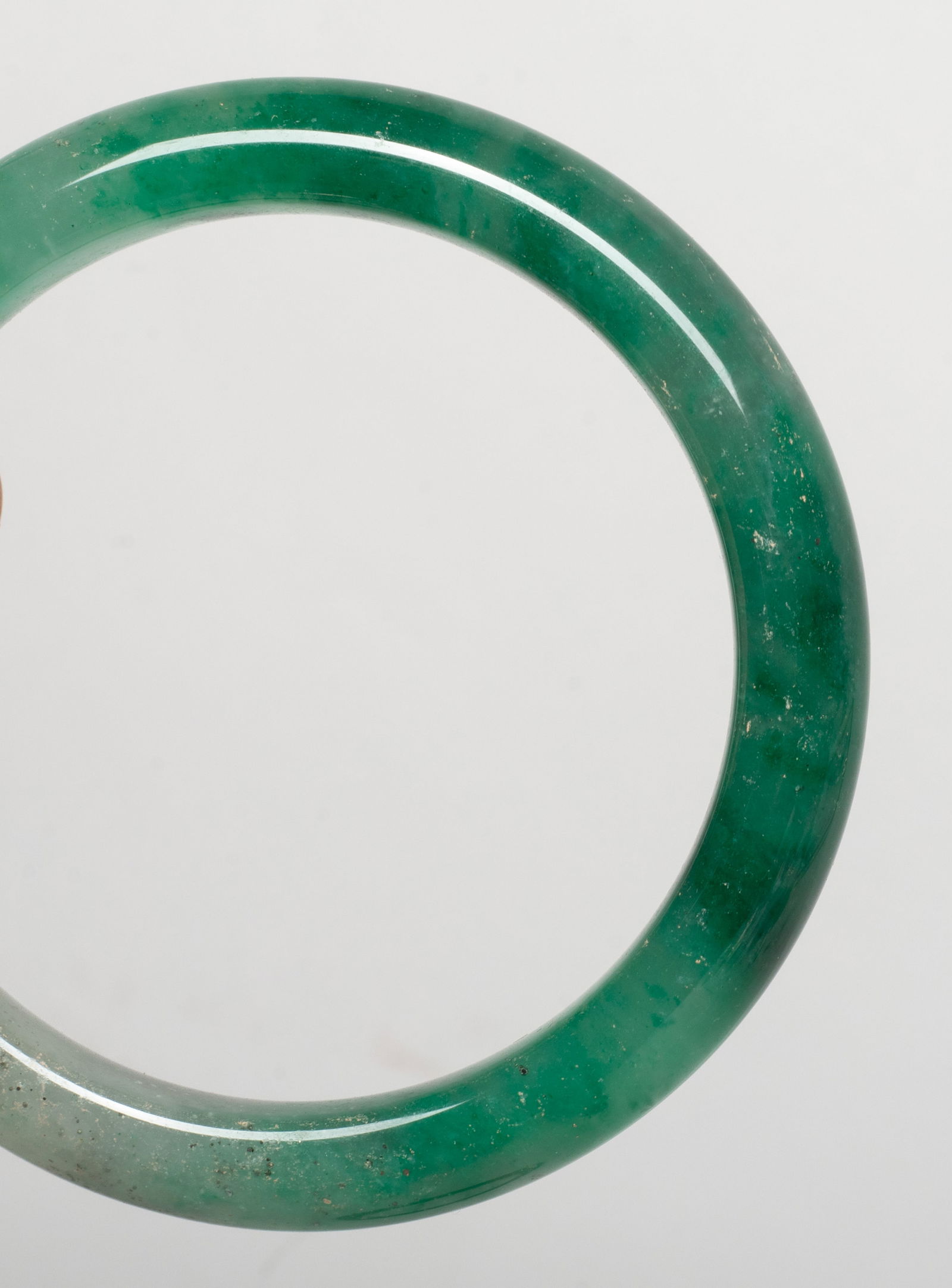 Estate Two Chinese Export Jade Bangles - 3