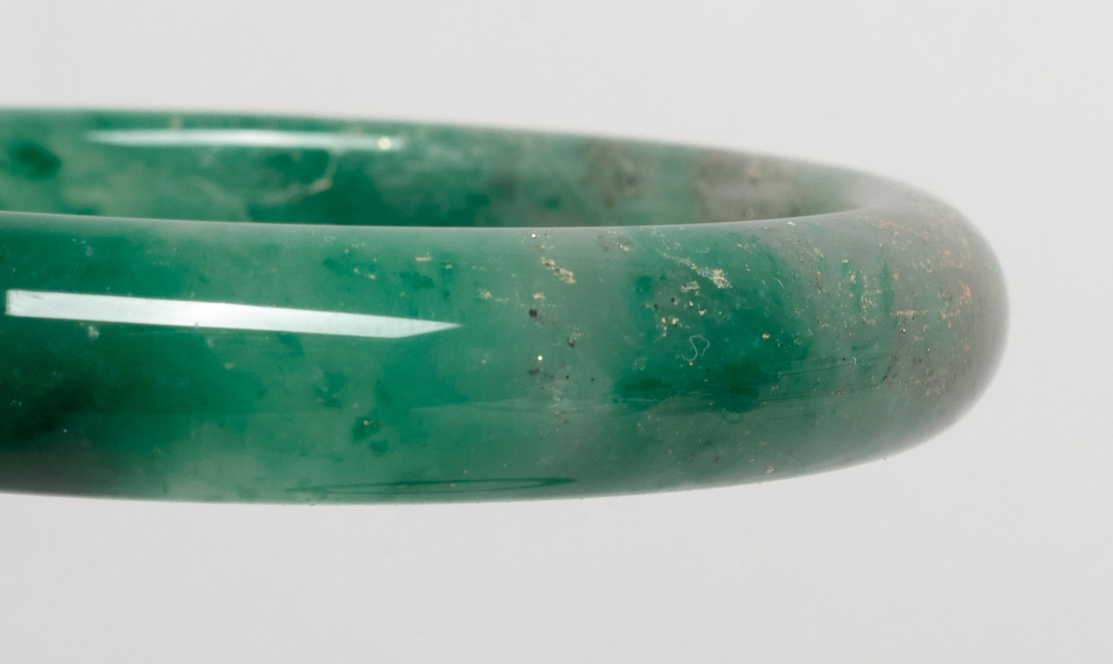 Estate Two Chinese Export Jade Bangles - 5