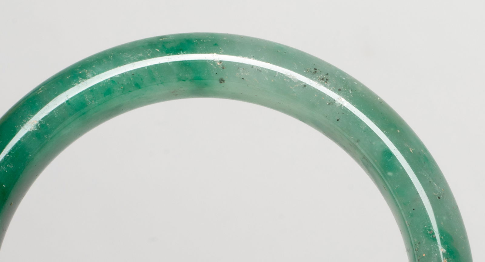 Estate Two Chinese Export Jade Bangles - 6
