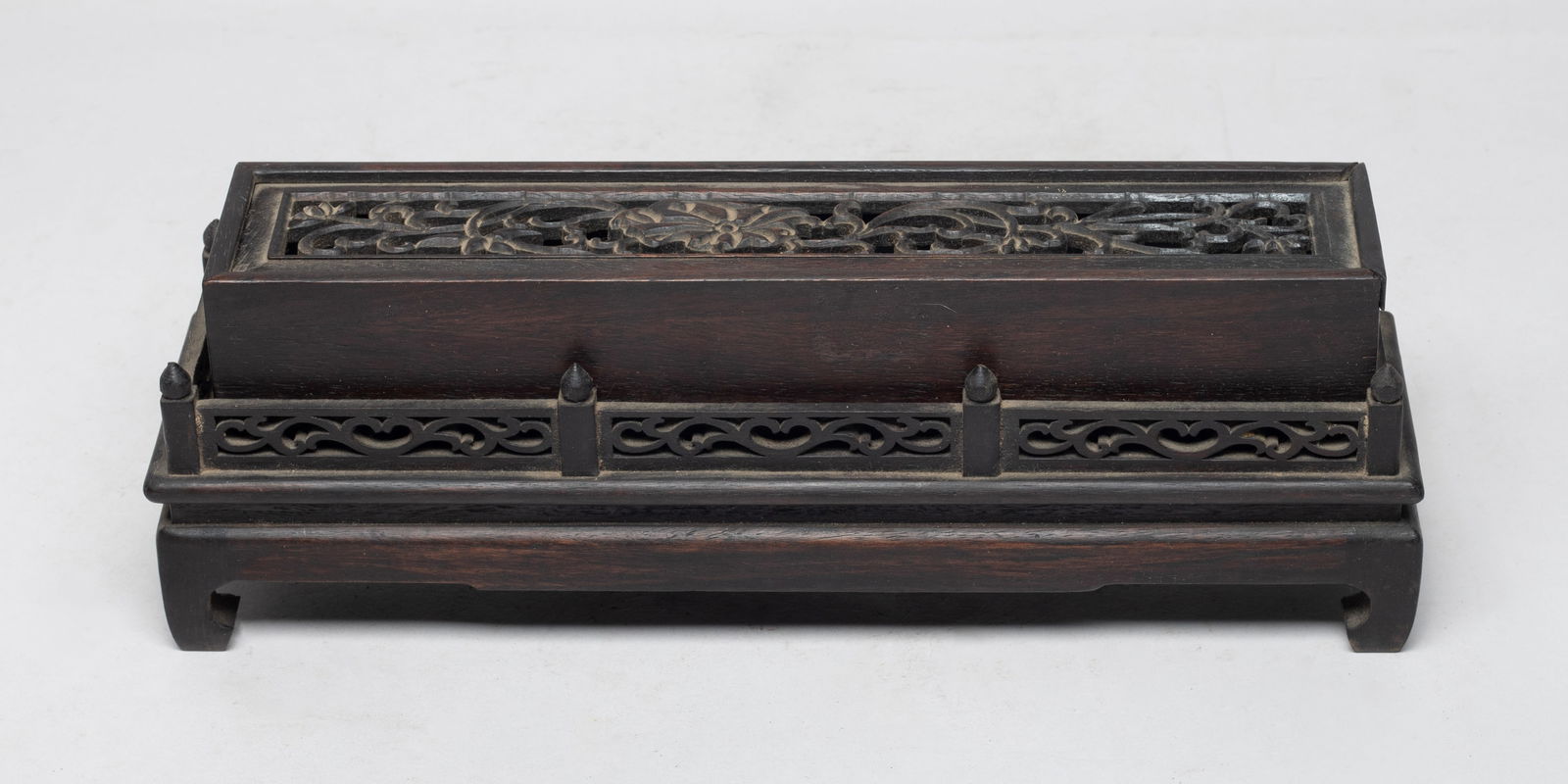 Long Chinese Wood Incense Case