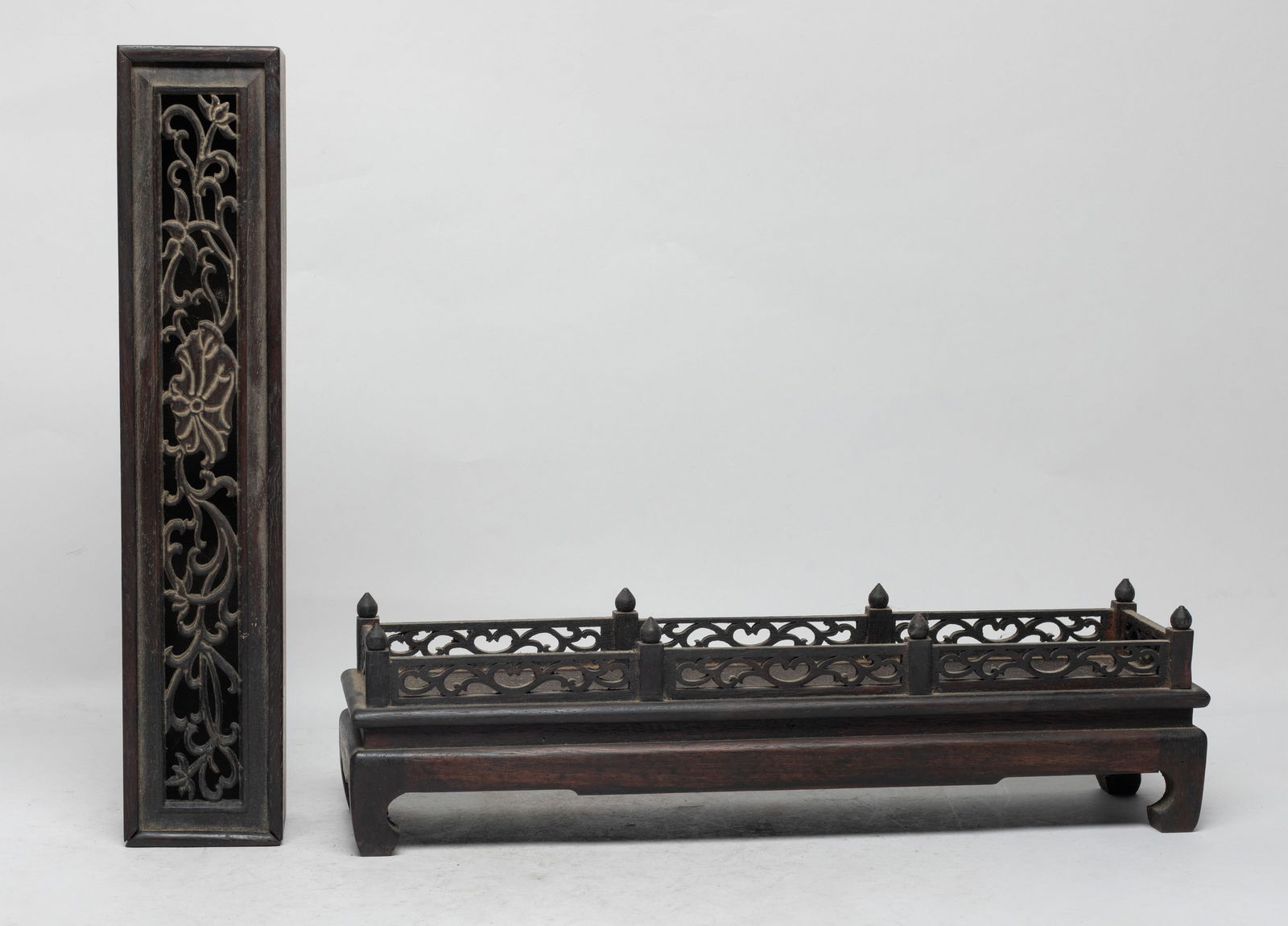 Long Chinese Wood Incense Case - 3