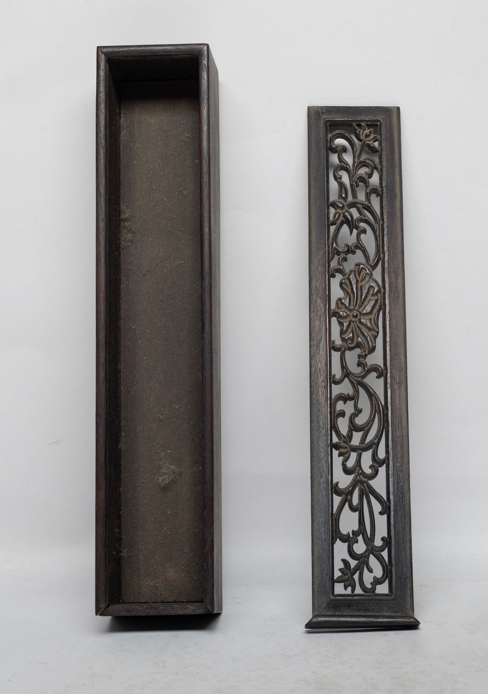 Long Chinese Wood Incense Case - 5