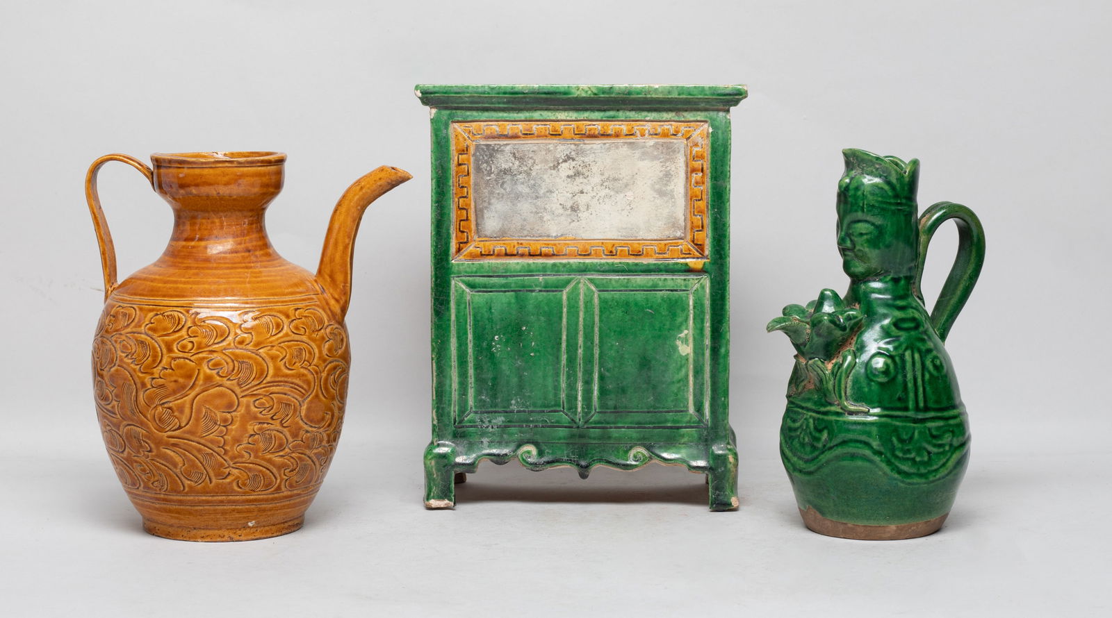 Set Chinese Glazed Stoneware Pots, Sculpture (1 of 13)