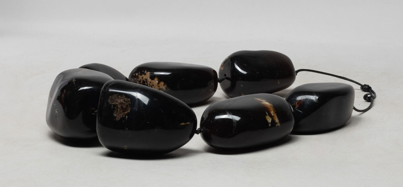 South Asian Chunk Bead Root Amber Tribe Necklace: Collectible South Asian root amber carved chunky bead necklace. Approx. 2.97*2.67*2.35 inch, 850 gram (total weight).