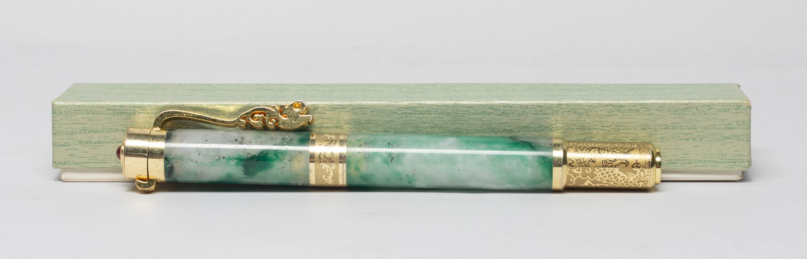 Estate Chinese Export Jade Stone Pen (1 of 9)