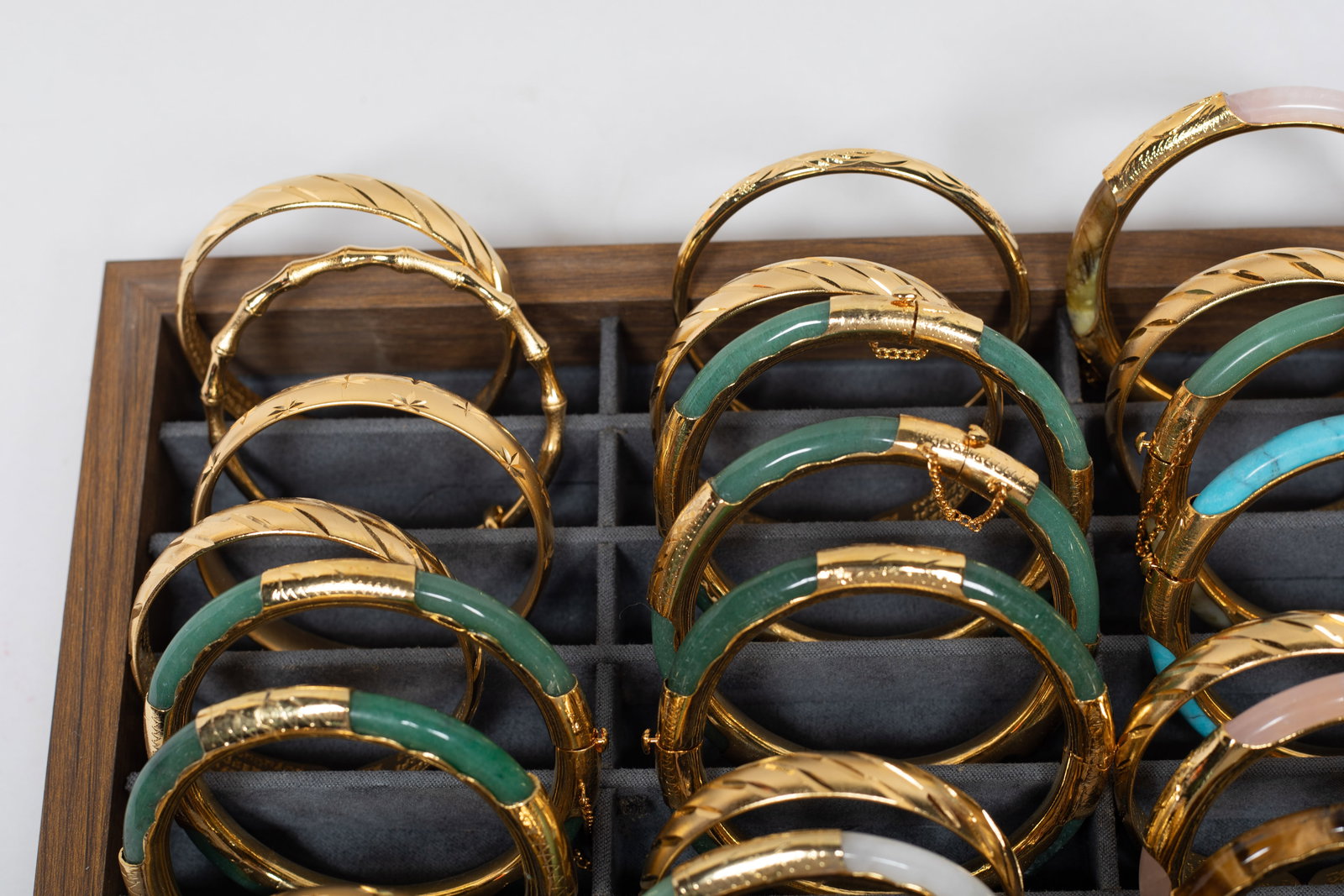 Estate Large Set Chinese Export Bangles - 5