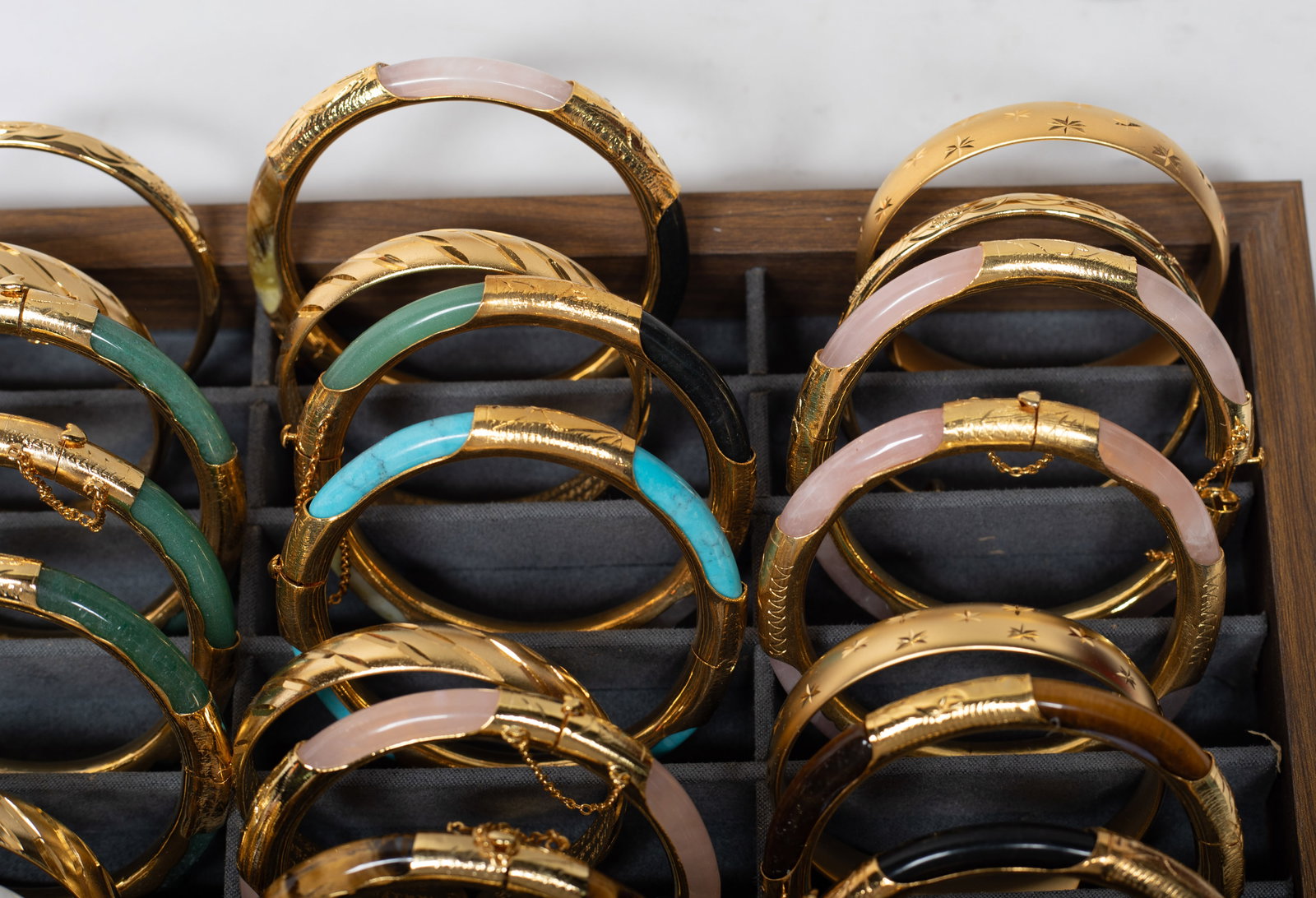 Estate Large Set Chinese Export Bangles - 7