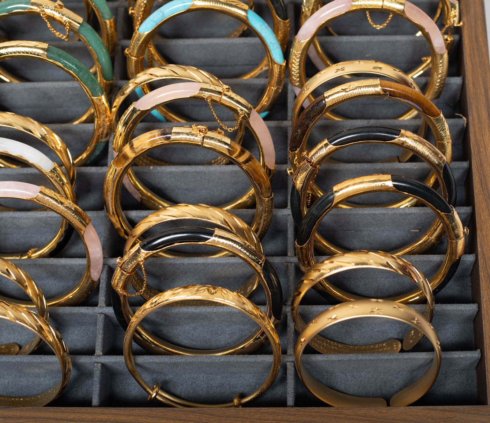 Estate Large Set Chinese Export Bangles - 8