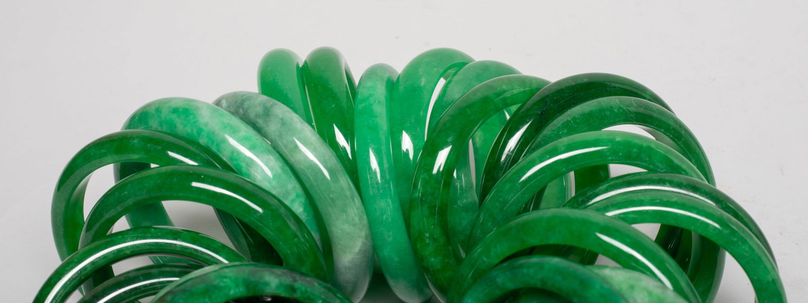 Chinese Export Colored Stone Bangles - 3