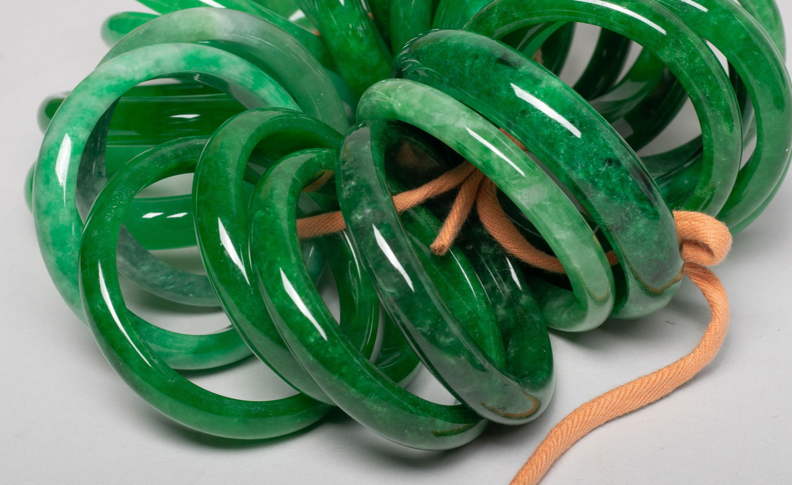 Chinese Export Colored Stone Bangles - 4