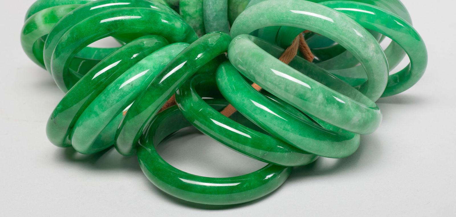 Groups Chinese Export Colored Stone Bangles - 11