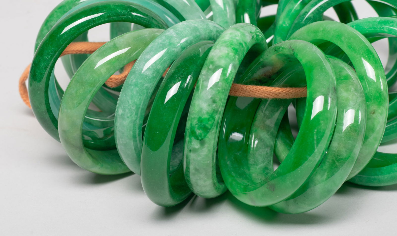 Groups Chinese Export Colored Stone Bangles - 13